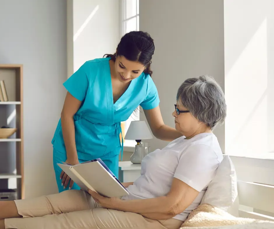 Nurse showing compansion